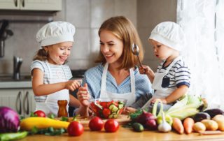 Kids cooking in Kitchen