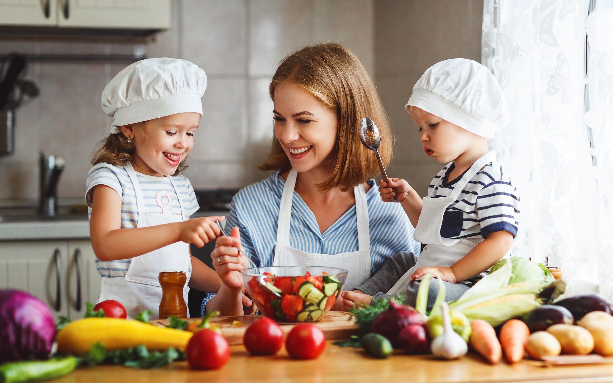 Kids cooking in Kitchen